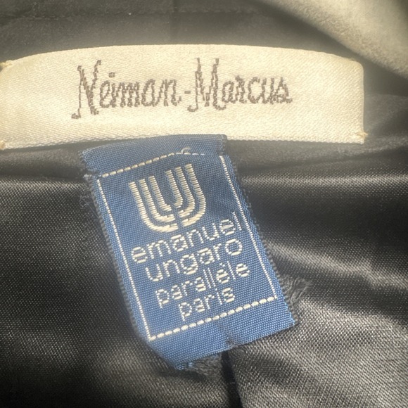 Emanuel Ungaro Quilted Floral Jacket Velvet Trim‎ Paris Neiman Marcus Large - Picture 3 of 12